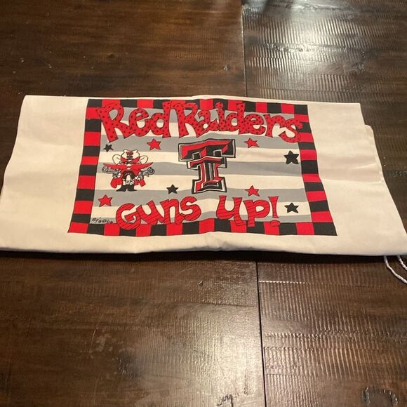 Custom Made Red Raiders Guns Up Drawstring Laundry bag - Picture 2 of 6